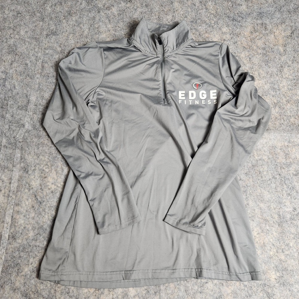 Barbell Apparel Sweatshirt‎ Men S Gray Quarter Zip Performance Activewear Logo